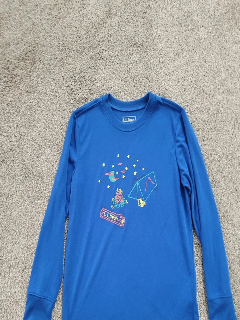 KIDS L.L. Bean Blue Long Sleeve Shirt Medium 10-12